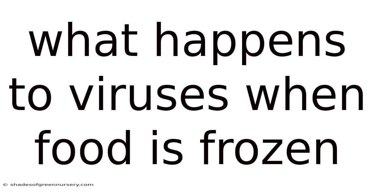 What Happens To Viruses When Food Is Frozen