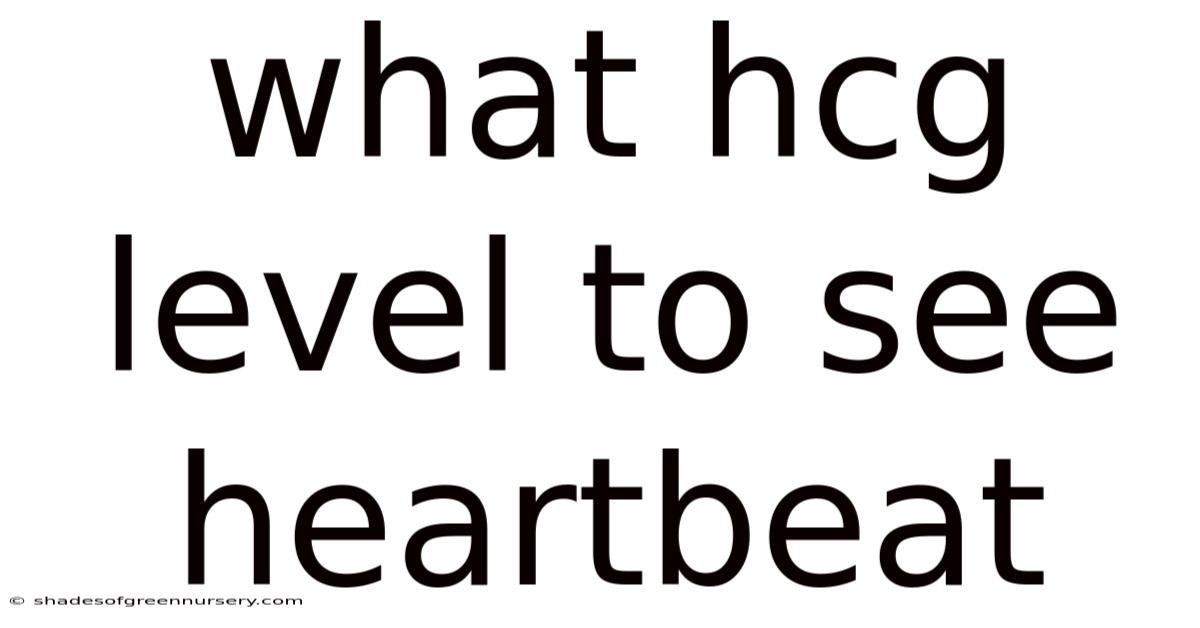 What Hcg Level To See Heartbeat