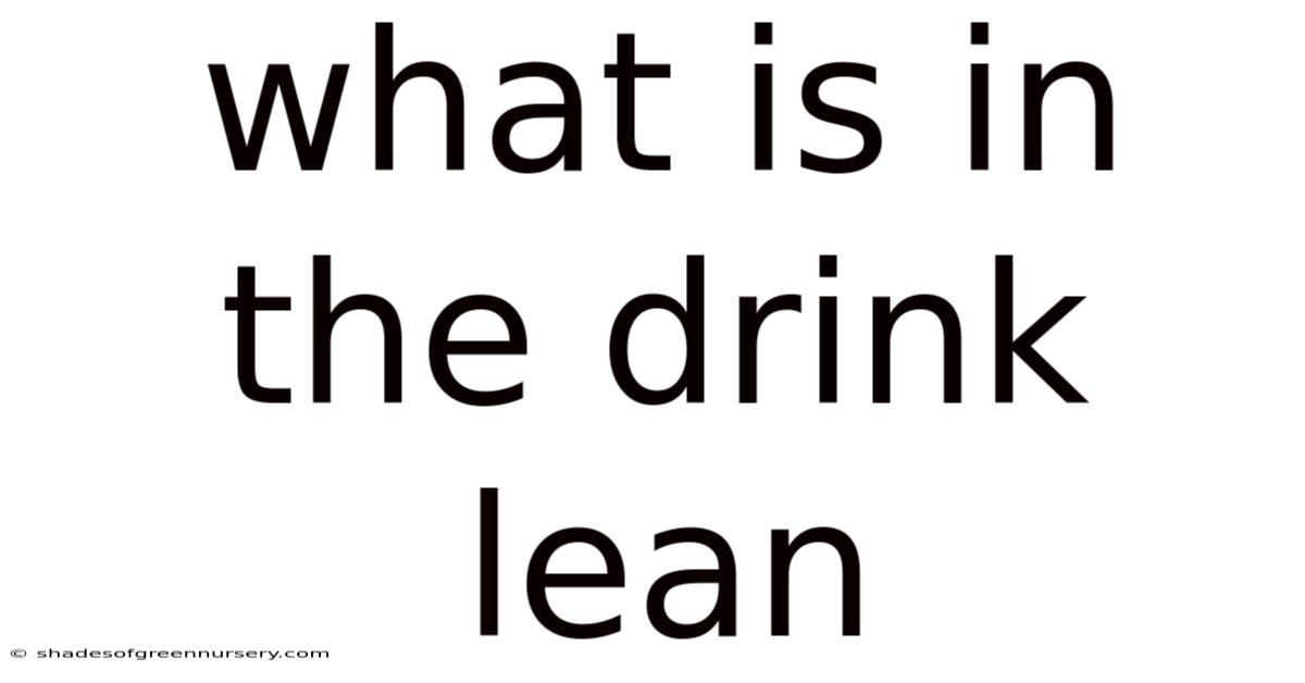 What Is In The Drink Lean