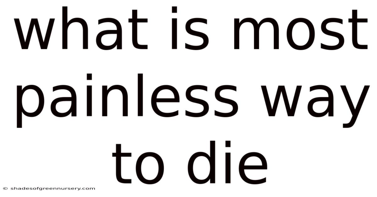 What Is Most Painless Way To Die
