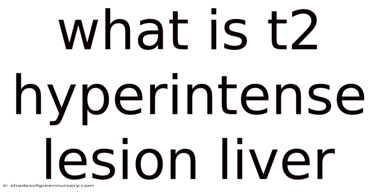What Is T2 Hyperintense Lesion Liver