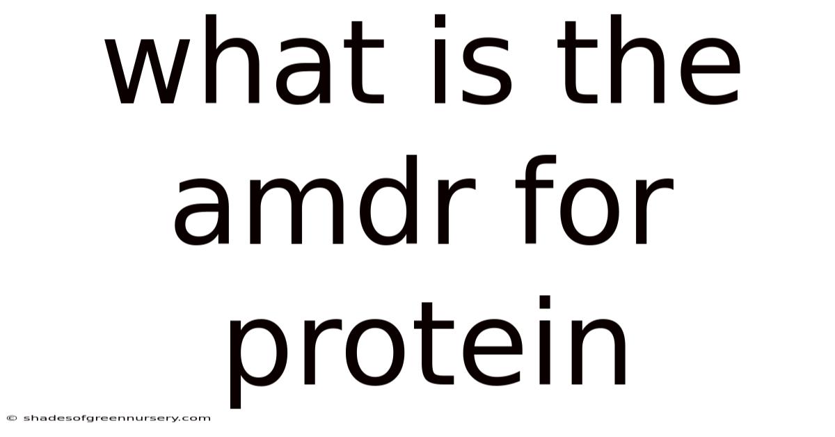What Is The Amdr For Protein