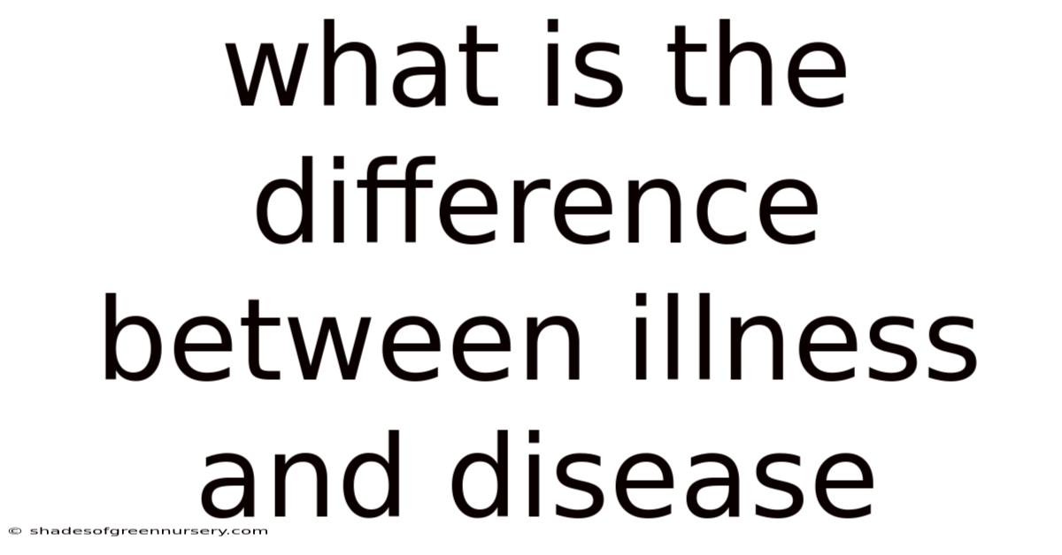 What Is The Difference Between Illness And Disease