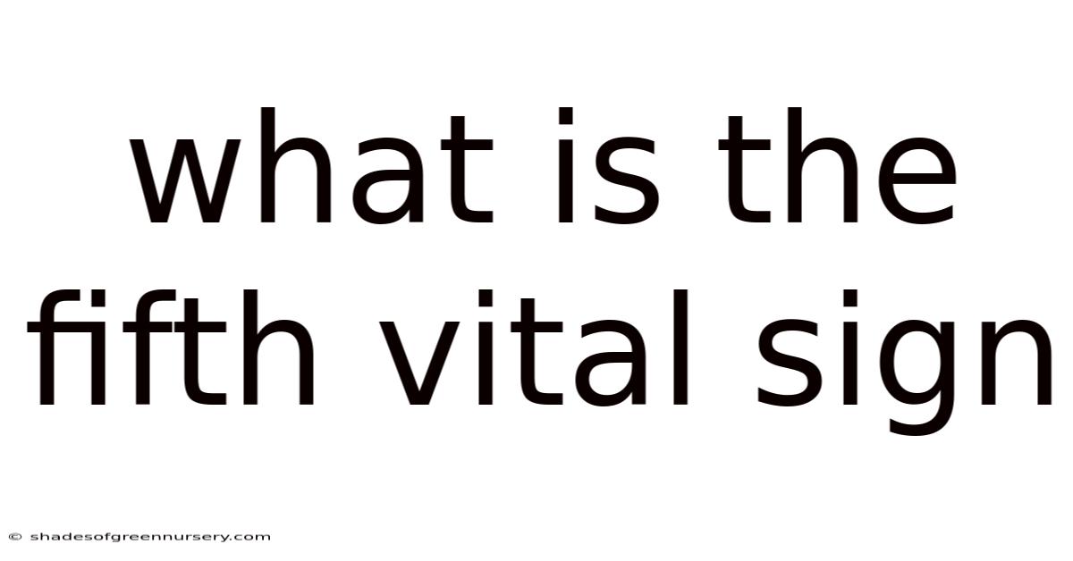 What Is The Fifth Vital Sign