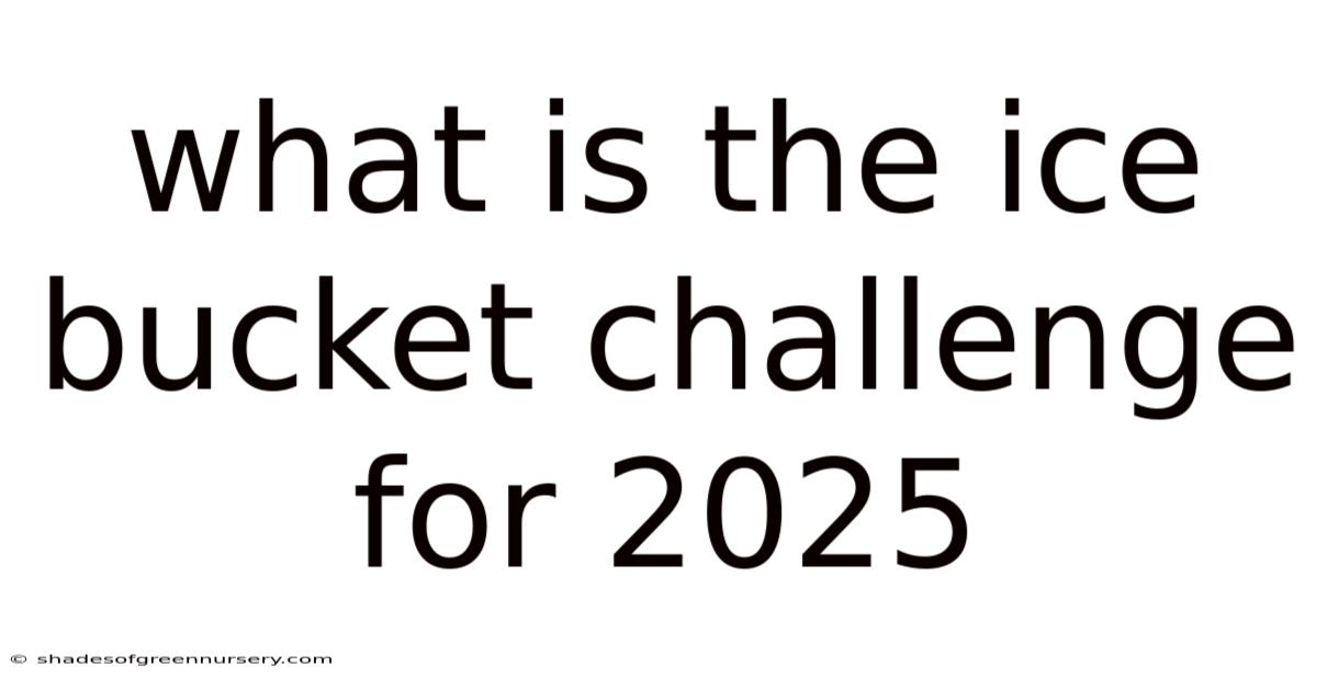 What Is The Ice Bucket Challenge For 2025