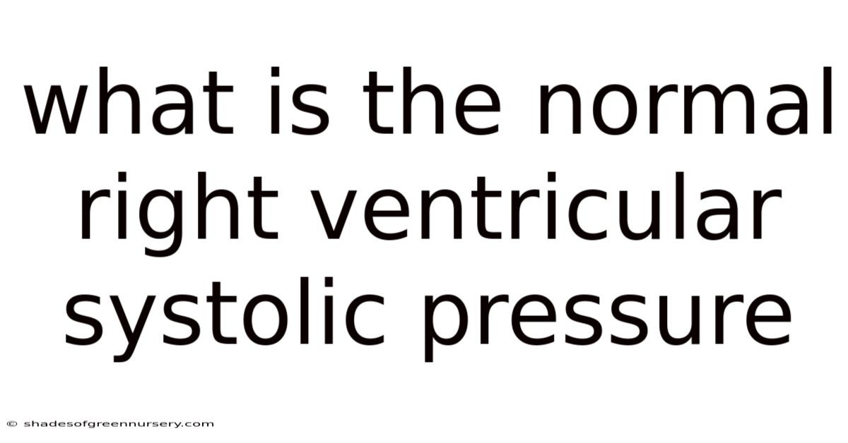 What Is The Normal Right Ventricular Systolic Pressure