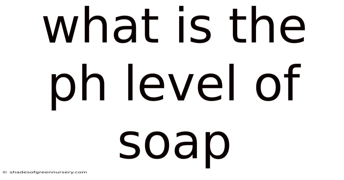 What Is The Ph Level Of Soap