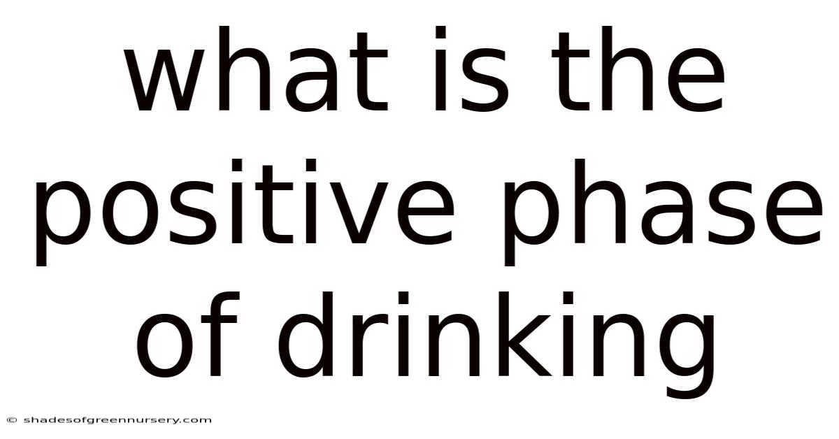 What Is The Positive Phase Of Drinking