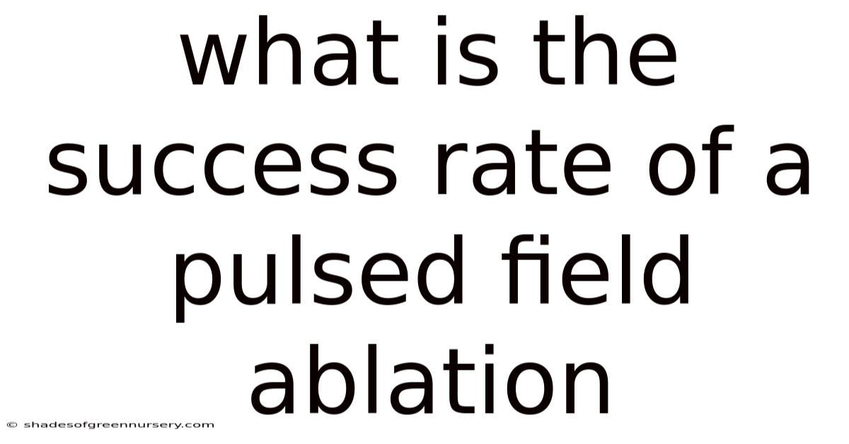 What Is The Success Rate Of A Pulsed Field Ablation
