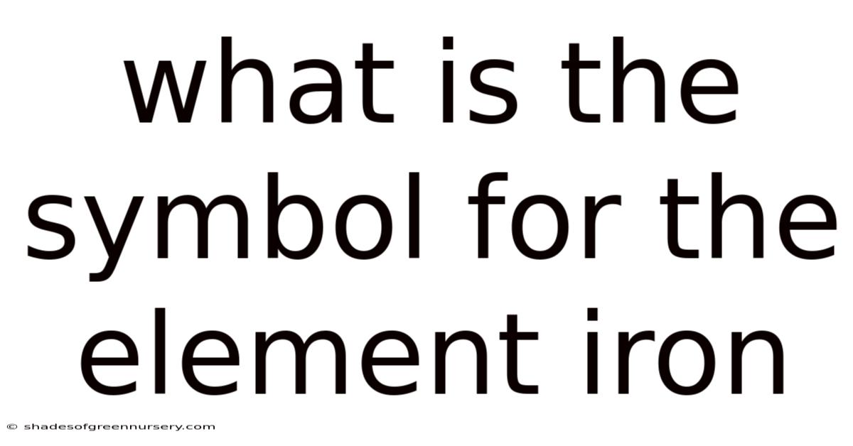 What Is The Symbol For The Element Iron