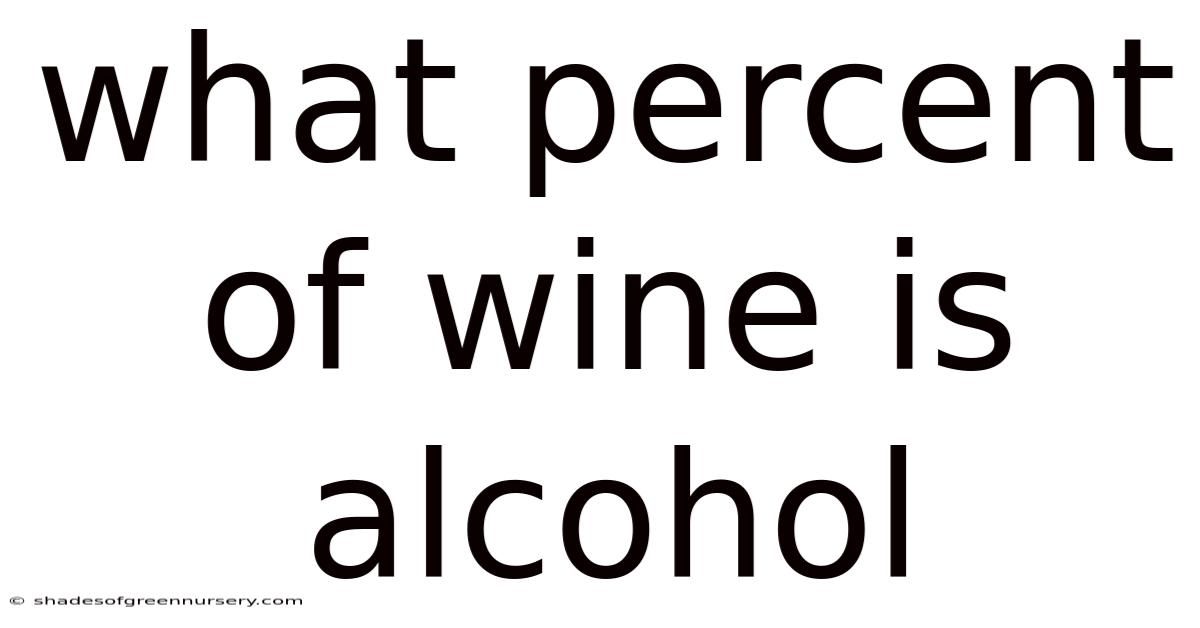 What Percent Of Wine Is Alcohol