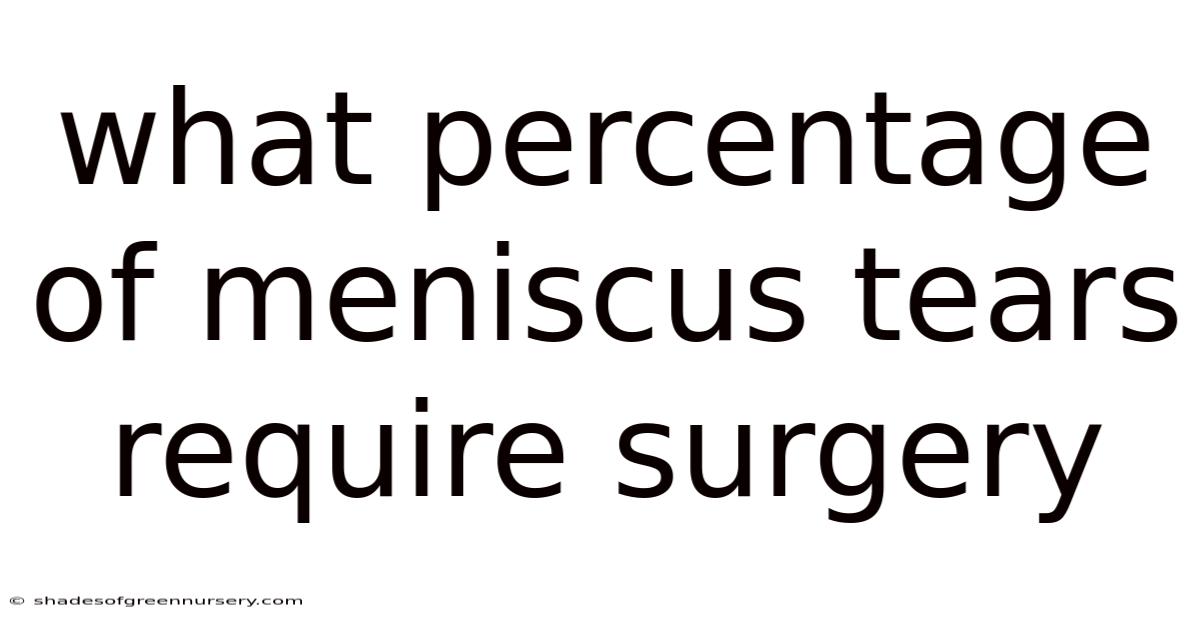 What Percentage Of Meniscus Tears Require Surgery