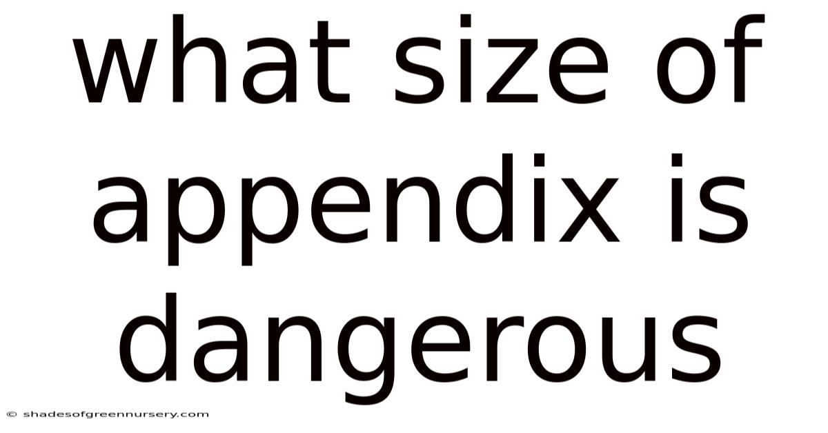 What Size Of Appendix Is Dangerous