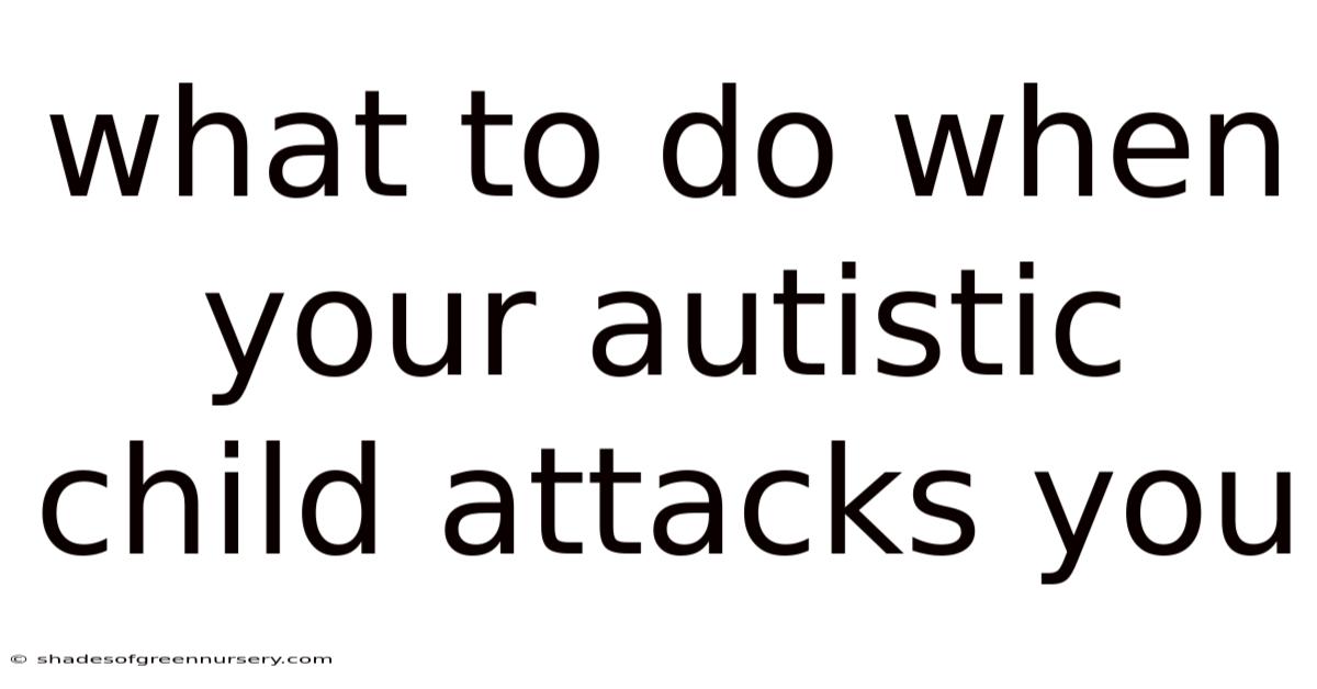 What To Do When Your Autistic Child Attacks You