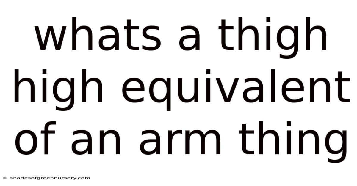 Whats A Thigh High Equivalent Of An Arm Thing