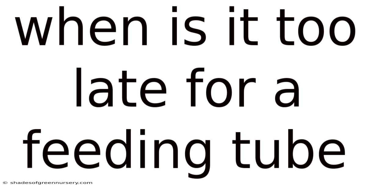 When Is It Too Late For A Feeding Tube