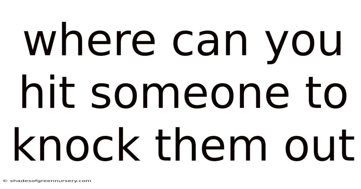 Where Can You Hit Someone To Knock Them Out