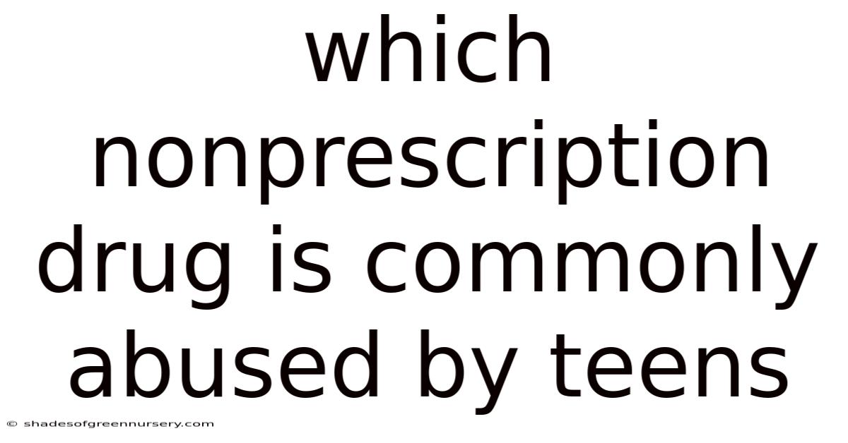 Which Nonprescription Drug Is Commonly Abused By Teens