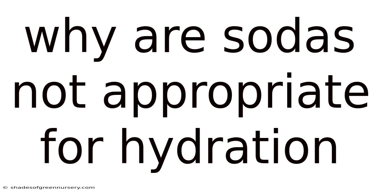 Why Are Sodas Not Appropriate For Hydration