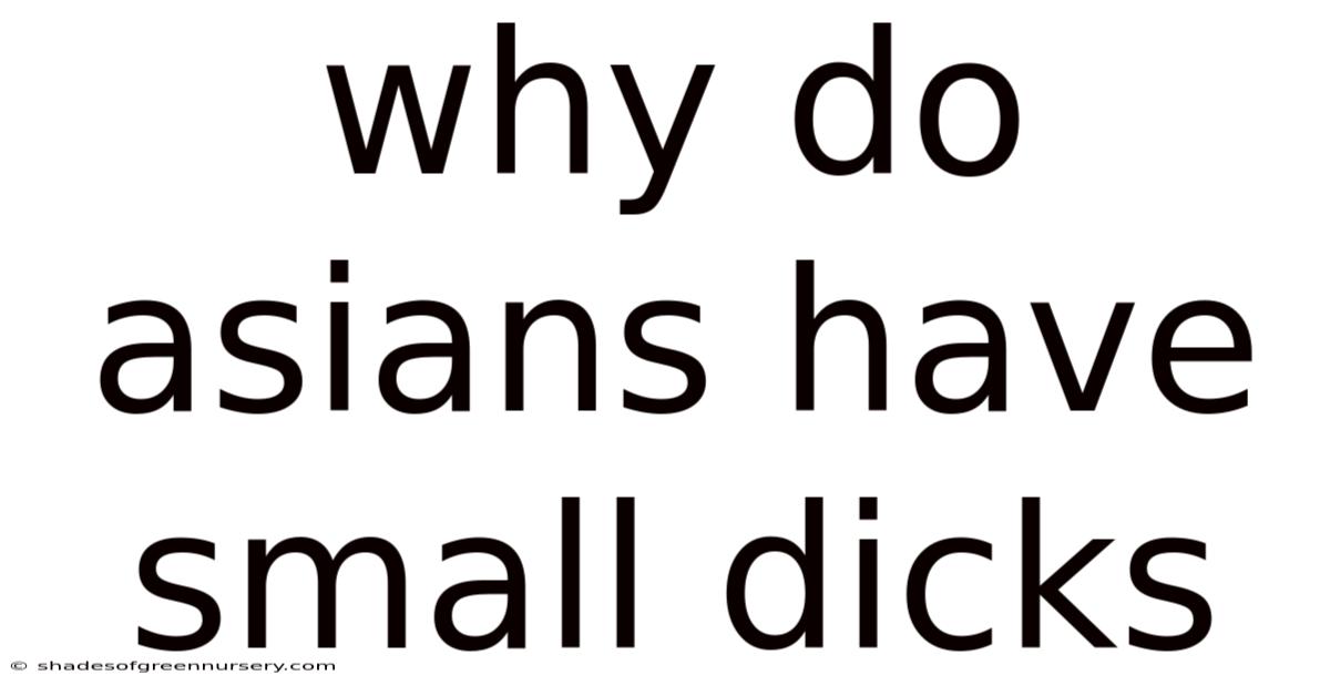 Why Do Asians Have Small Dicks
