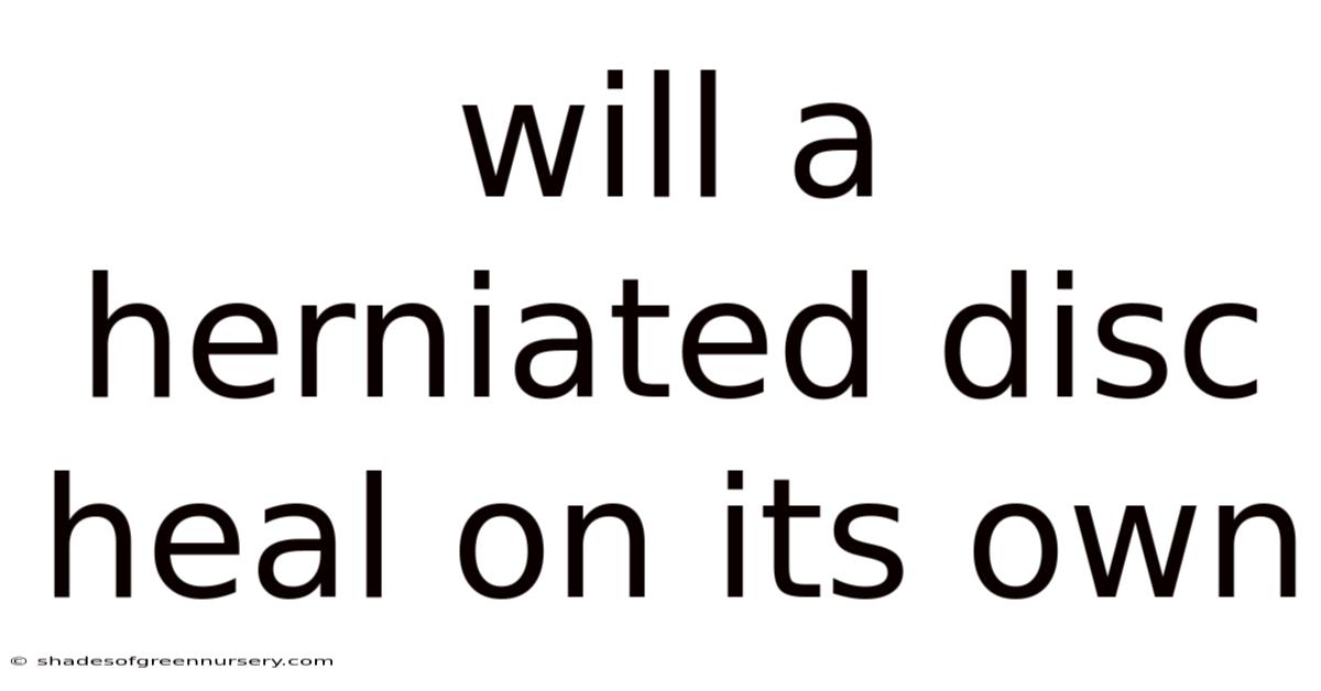 Will A Herniated Disc Heal On Its Own