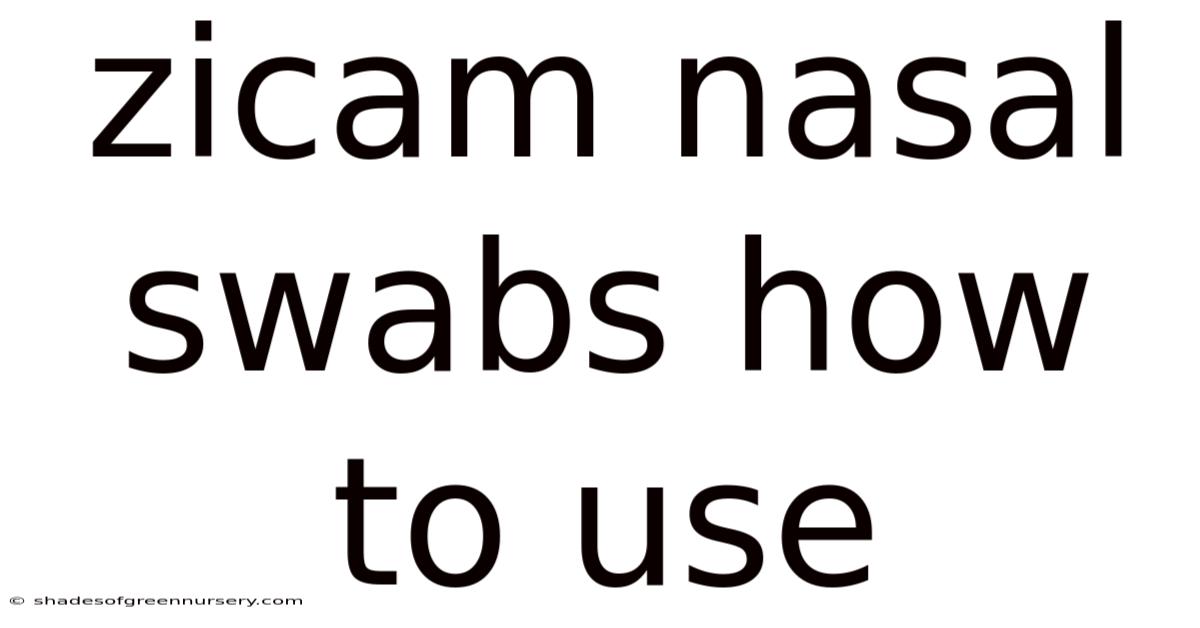 Zicam Nasal Swabs How To Use